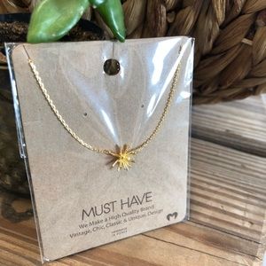 NIP Dainty Gold Starbust Sea Urchin Necklace